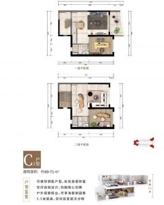 C3户型 建筑面积69-71平米