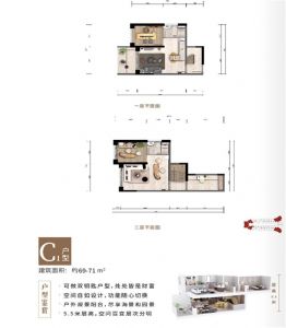 C1户型 建筑面积69-71平米