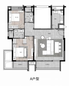 A户型，建面约110-116㎡